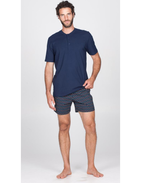 JULIPET PIGIAMA UOMO SERAFINO MEZZA MANICA E PANTALONE CORTO - FERMO