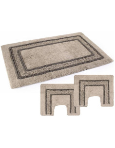 PHP TRIS TAPPETI BAGNO IN SPUGNA DI COTONE CON...