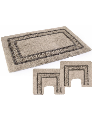 PHP TRIS TAPPETI BAGNO IN SPUGNA DI COTONE CON...