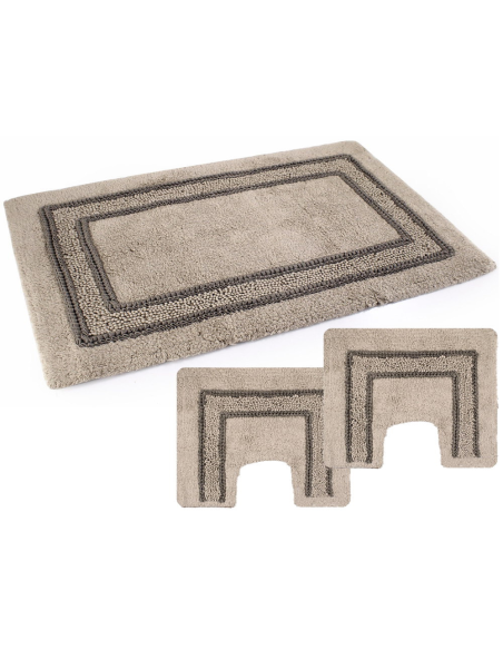 PHP TRIS TAPPETI BAGNO IN SPUGNA DI COTONE CON ANTISCIVOLO - MELISSA