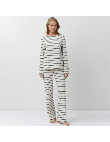 ARUELLE PIGIAMA DONNA GIROGOLA MANICA LUNGA E PANTALONE LUNGO IN COTONE- JUSTINE SET