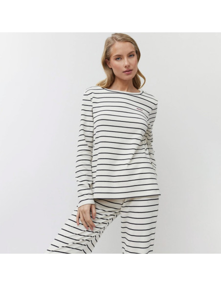 ARUELLE PIGIAMA DONNA GIROGOLA MANICA LUNGA E PANTALONE LUNGO IN COTONE- JUSTINE SET