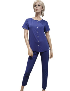AMADINE PIGIAMA DONNA APERTO MANICA CORTA E PANTALONE LUNGO 2