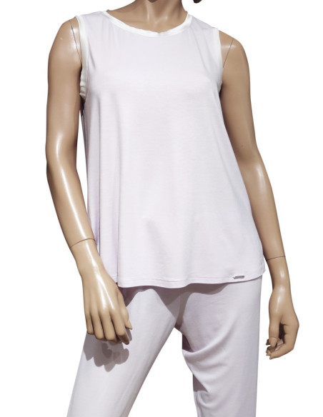 AMADINE PIGIAMA DONNA SPALLA LARGA E PANTALONE CORTO IN VISCOSA