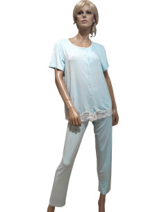 AMADINE PIGIAMA DONNA APERTO MANICA CORTA E PANTALONE LUNGO 2