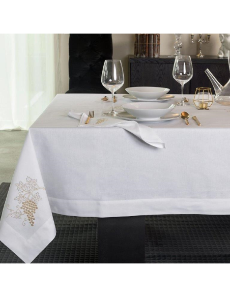 DEA TOVAGLIA RETTANGOLARE DA 12 POSTI IN PANAMA E TOVAGLIOLI - SAN DONATO