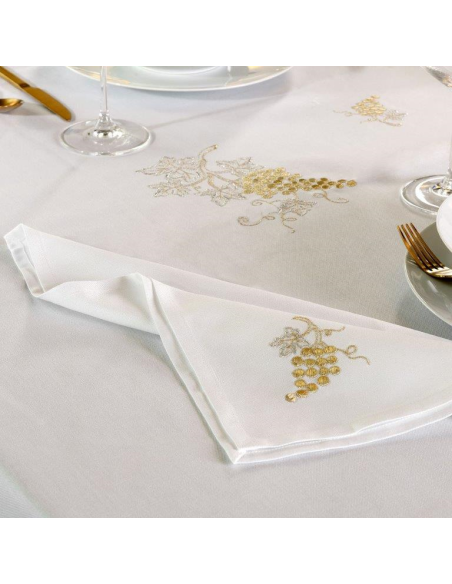 DEA TOVAGLIA RETTANGOLARE DA 12 POSTI IN PANAMA E TOVAGLIOLI - SAN DONATO