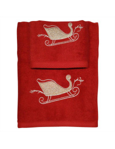 DEA SET 2 ASCIUGAMANI NATALIZI IN SPUGNA DI COTONE - NOEL