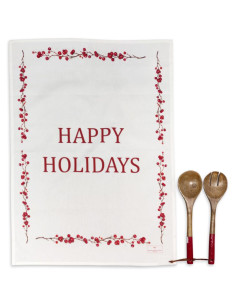 MAISON SUCREE SET STROFINACCIO NATALIZO E POSATE INSALATA