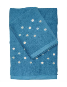 DEA COPPIA ASCIUGAMANI VISO E OSPITE IN SPUGNA RICAMATA -...