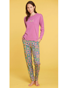 NOIDINOTTE PIGIAMA DONNA GIROGOLA MANICA LUNGA E...