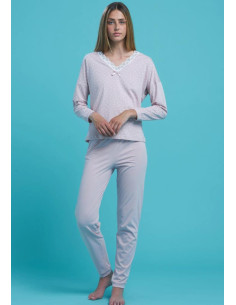 NOIDINOTTE PIGIAMA DONNA MANICA LUNGA E PANTALONE LUNGO