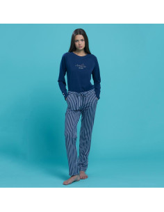 NOIDINOTTE PIGIAMA DONNA MANICA LUNGA E PANTALONE LUNGO 