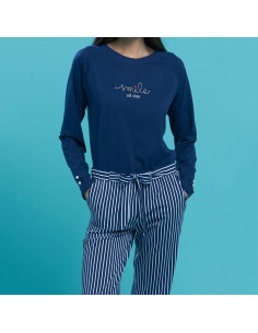 NOIDINOTTE PIGIAMA DONNA MANICA LUNGA E PANTALONE LUNGO  2