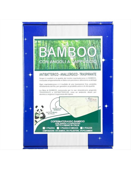 PILLOVE COPRIMATERASSO MATRIMONIALE A CAPPUCCIO - BAMBOO