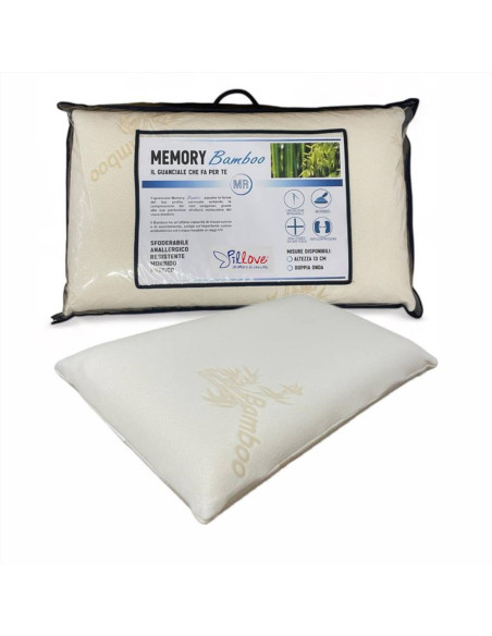 PILLOVE GUANCIALE IN MEMORY 50 X 80 CM - BAMBOO