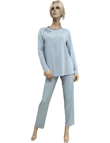 ANNETTE PIGIAMA DONNA A SERAFINO MANICA LUNGA E PANTALONE LUNGO
