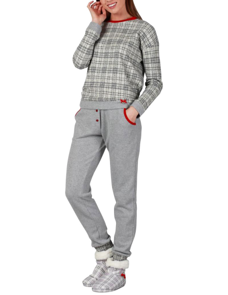 MARYHOME PIGIAMA DONNA GIROGOLA MANICA LUNGA E PANTALONE LUNGO