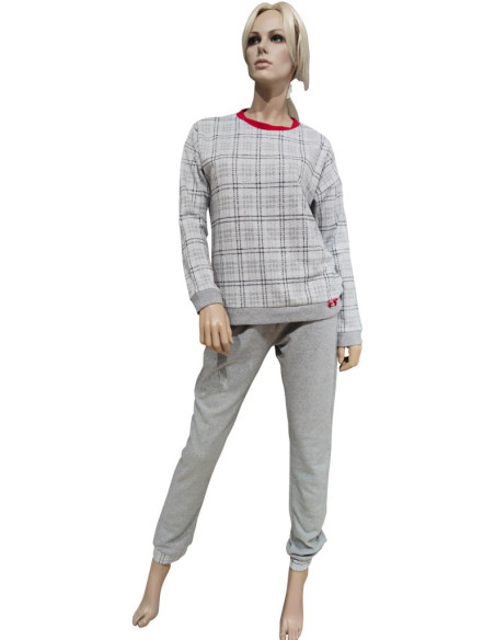 MARYHOME PIGIAMA DONNA GIROGOLA MANICA LUNGA E PANTALONE LUNGO