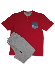 QBO PIGIAMA UOMO SERAFINO MEZZA MANICA E PANTALONE CORTO