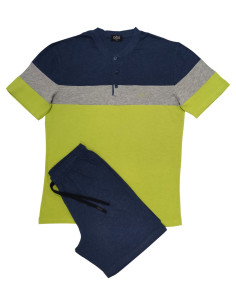 QBO PIGIAMA UOMO SERAFINO MEZZA MANICA E PANTALONE CORTO