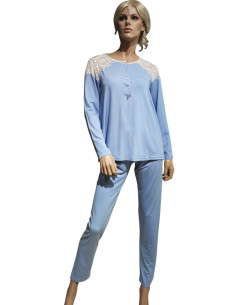 AMADINE PIGIAMA DONNA SERAFINO MANICA LUNGA E PANTALONE... 2