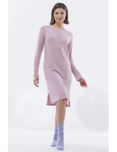 AMADINE CAMICIA DA NOTTE DONNA MANICA LUNGA A SERAFINO IN...