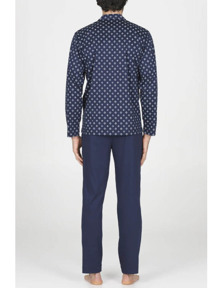 JULIPET PIGIAMA UOMO APERTO MANICA LUNGA E PANTALONE LUNGO INTERLOCK - NAPOLI