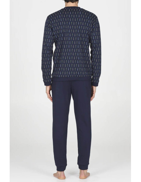 JULIPET PIGIAMA UOMO SERAFINO MANICA LUNGA E PANTALONE LUNGO INTERLOCK - NOGARA