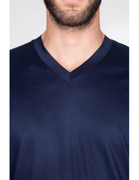 JULIPET PIGIAMA UOMO SCOLLO A V MANICA LUNGA E PANTALONE LUNGO IN LYOCEL - LUGANO