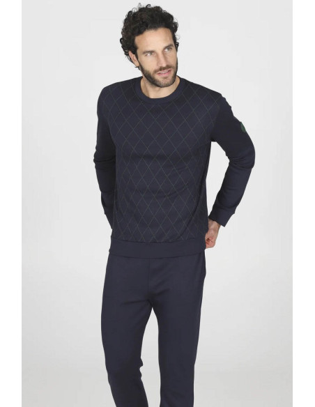 JULIPET PIGIAMA UOMO GIROCOLLO MANICA LUNGA E PANTALONE LUNGO COTONE MODAL - NAXOS