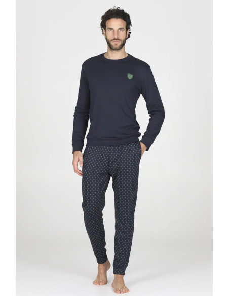 JULIPET PIGIAMA UOMO GIROCOLLO MANICA LUNGA E PANTALONE LUNGO COTONE MODAL - NARNI