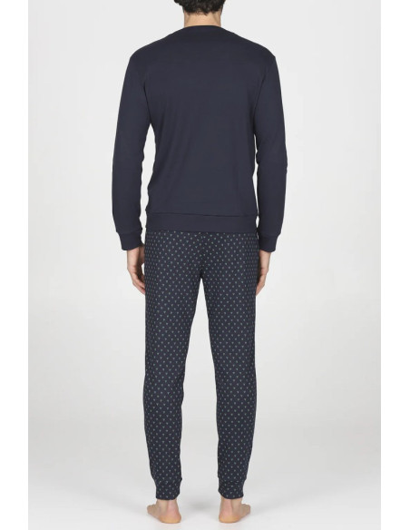 JULIPET PIGIAMA UOMO GIROCOLLO MANICA LUNGA E PANTALONE LUNGO COTONE MODAL - NARNI