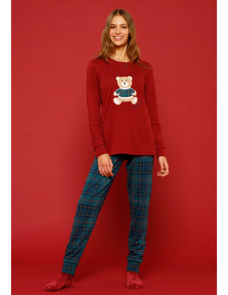 NOIDINOTTE PIGIAMA DONNA SERAFINO MANICA LUNGA E PANTALONE LUNGO