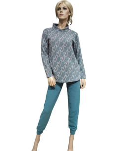 MYPI PIGIAMA DONNA MANICHE LUNGHE E PANTALONE LUNGO