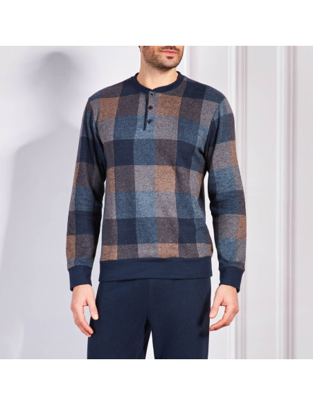 QBO PIGIAMA UOMO SERAFINO MANICA LUNGA E PANTALONE LUNGO IN PUNTO MILANO