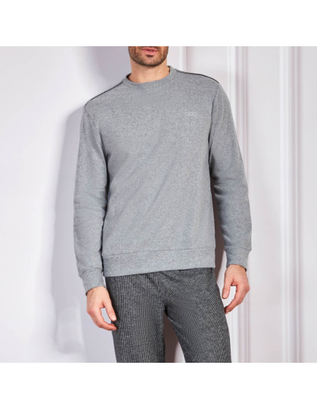 QBO PIGIAMA UOMO GIROCOLLO MANICA LUNGA E PANTALONE LUNGO IN PUNTO MILANO