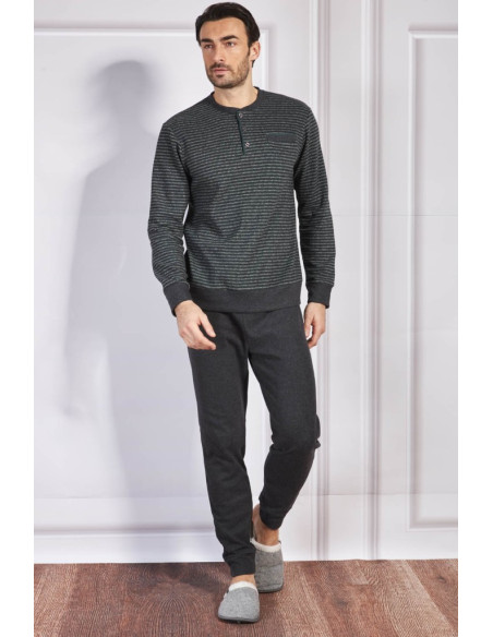 QBO PIGIAMA UOMO SERAFINO MANICA LUNGA E PANTALONE LUNGO IN PUNTO MILANO