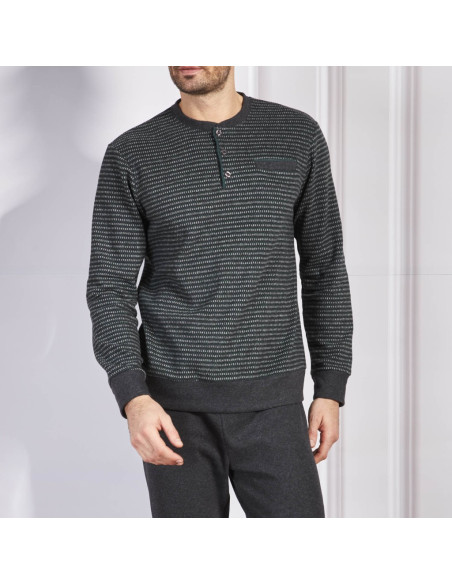 QBO PIGIAMA UOMO SERAFINO MANICA LUNGA E PANTALONE LUNGO IN PUNTO MILANO