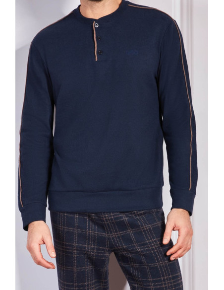 QBO PIGIAMA UOMO SERAFINO MANICA LUNGA E PANTALONE LUNGO IN PUNTO MILANO