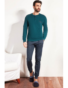 QBO PIGIAMA UOMO SERAFINO MANICA LUNGA E PANTALONE LUNGO...