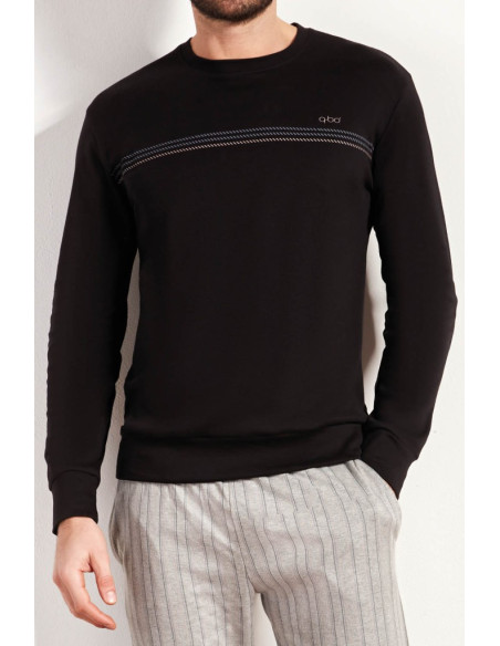 QBO PIGIAMA UOMO GIROCOLLO MANICA LUNGA E PANTALONE LUNGO COTONE INTERLOCK