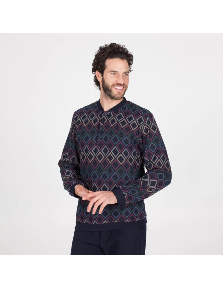 JULIPET PIGIAMA UOMO SERAFINO MANICA LUNGA E PANTALONE LUNGO - DOGLIANI