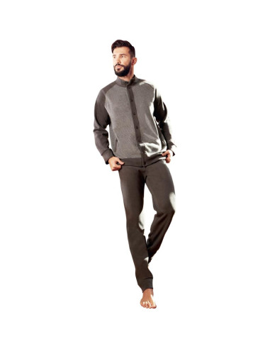 QBO PIGIAMA UOMO APERTO MANICA LUNGA E...