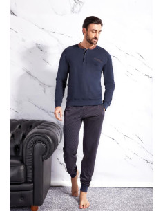 QBO PIGIAMA UOMO A SERAFINO MANICA LUNGA E PANTALONE LUNGO