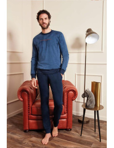 QBO PIGIAMA UOMO GIROCOLLO MANICA LUNGA E PANTALONE LUNGO