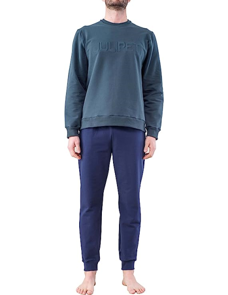 JULIPE PIGIAMA UOMO GIROGOLA MANICA LUNCA E PANTALONE IN FELPA - COGOLETO