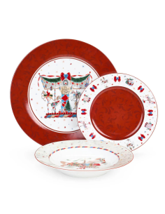 NUVOLE DI STOFFA SERVIZIO PIATTI NATALIZIO 18 PEZZI -...