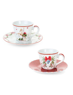 NUVOLE DI STOFFA SET 2 TAZZINE CAFFE' 90 ML CON PIATTINO...