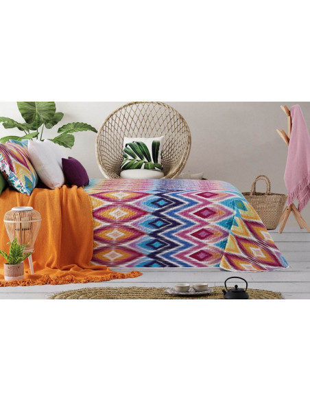 MANTEROL COPRILETTO GOFFRATO 1 PIAZZA 190 X 270 CM + FEDERA DOUBLE FACE - JUNGLE GIPSY